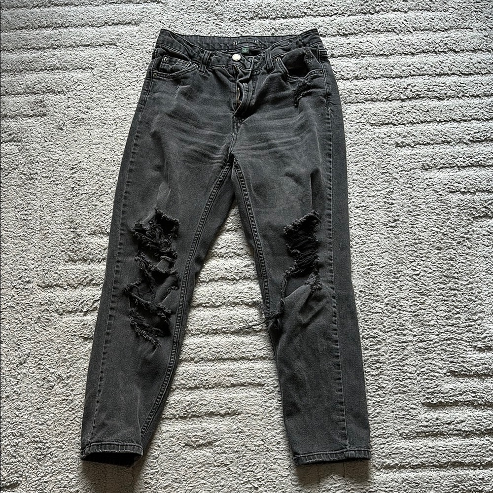 Women's Distressed Black Jeans